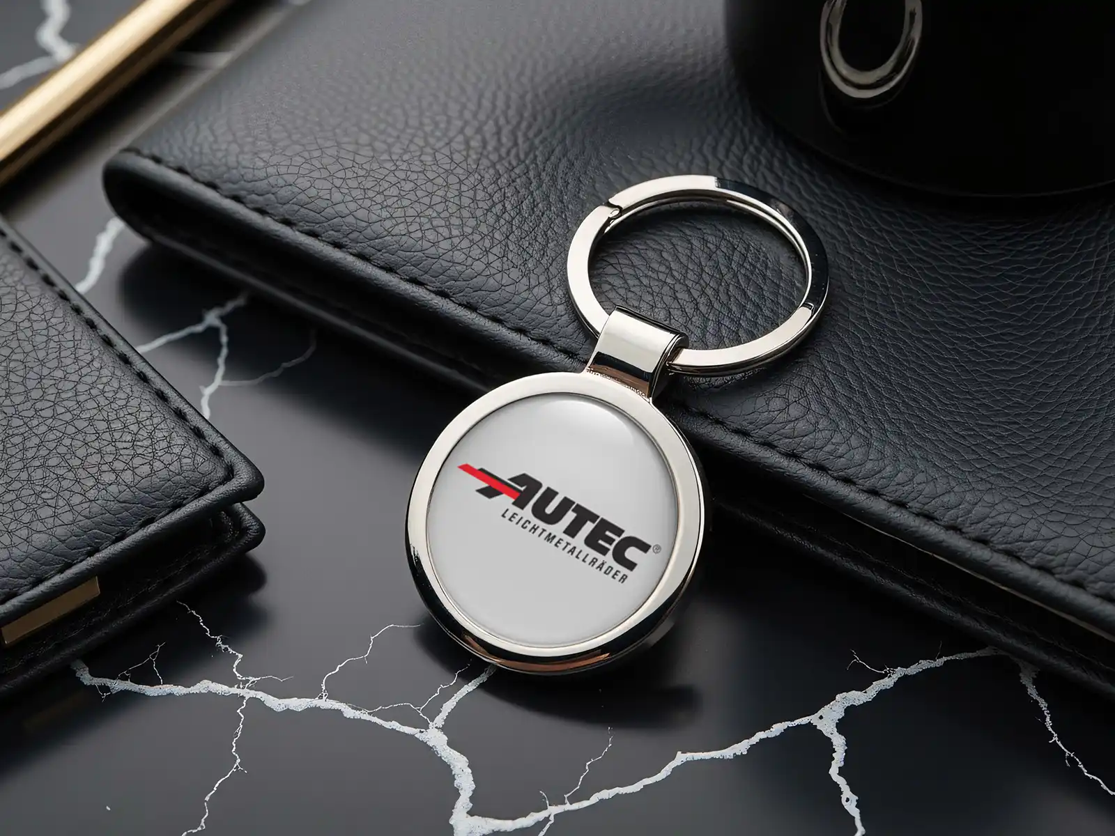 Autec Porte-clés Personnalisés Finition Métal Photo Bombée